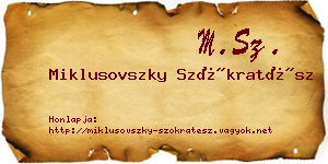 Miklusovszky Szókratész névjegykártya